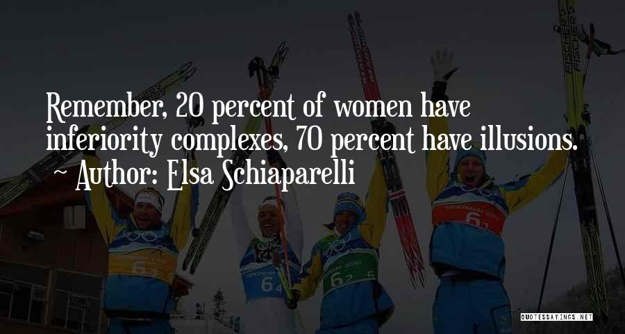 Elsa Schiaparelli Quotes: Remember, 20 Percent Of Women Have Inferiority Complexes, 70 Percent Have Illusions.