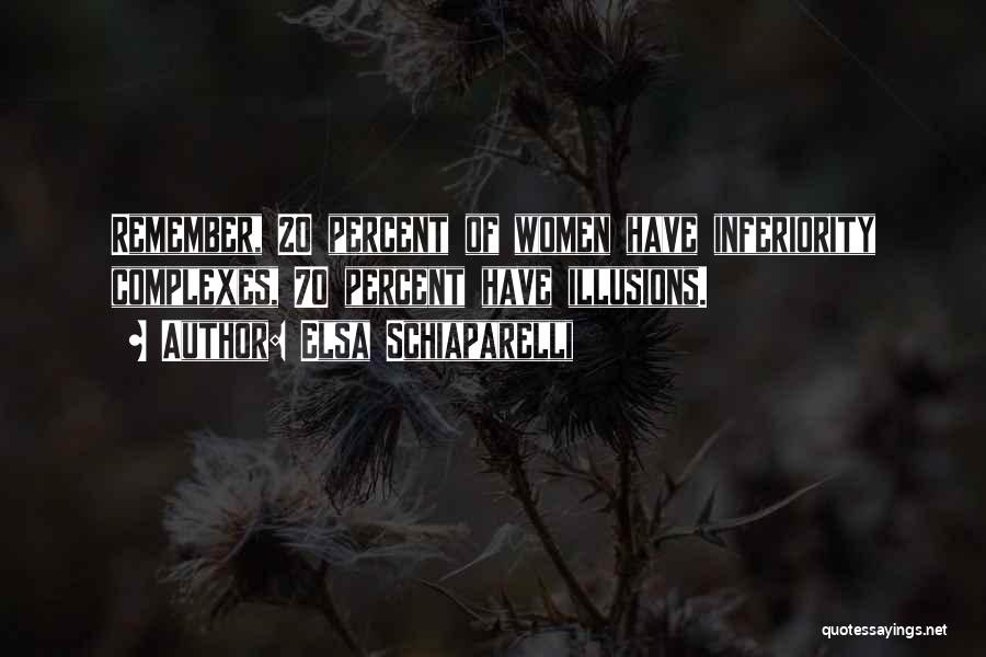 Elsa Schiaparelli Quotes: Remember, 20 Percent Of Women Have Inferiority Complexes, 70 Percent Have Illusions.