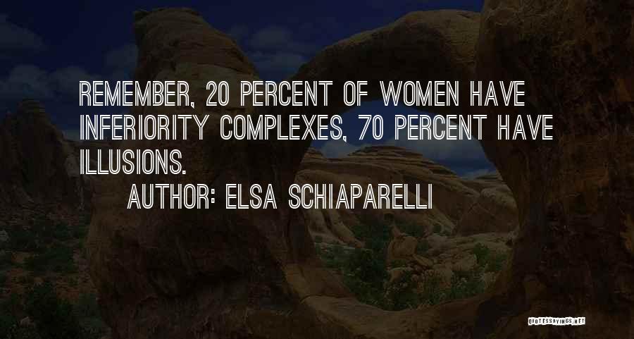 Elsa Schiaparelli Quotes: Remember, 20 Percent Of Women Have Inferiority Complexes, 70 Percent Have Illusions.