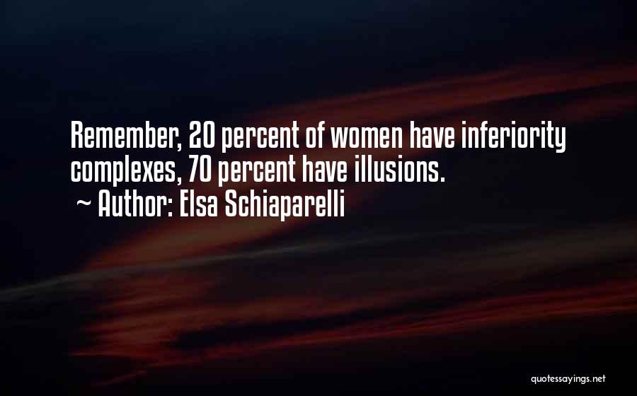 Elsa Schiaparelli Quotes: Remember, 20 Percent Of Women Have Inferiority Complexes, 70 Percent Have Illusions.