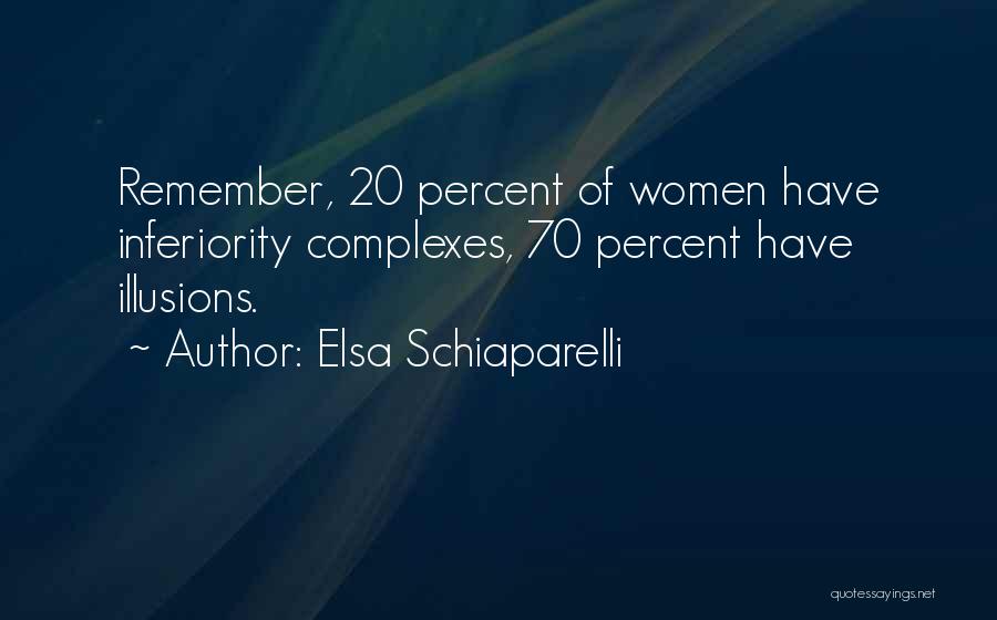 Elsa Schiaparelli Quotes: Remember, 20 Percent Of Women Have Inferiority Complexes, 70 Percent Have Illusions.
