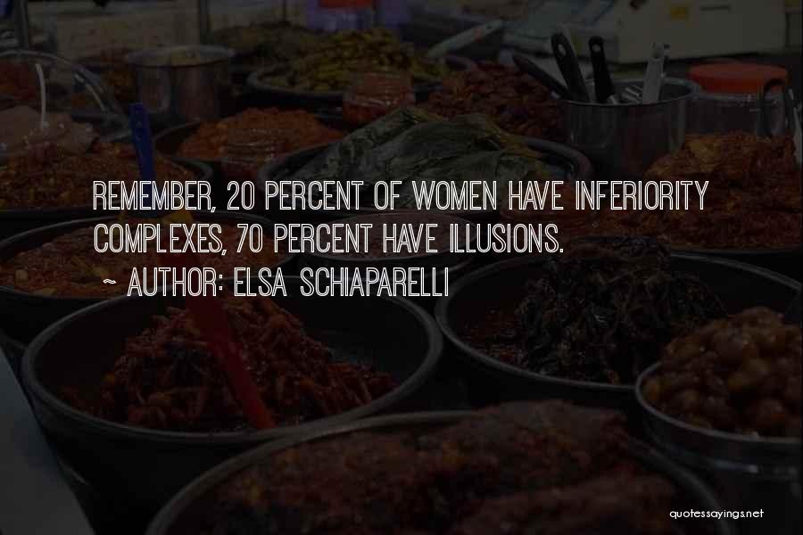 Elsa Schiaparelli Quotes: Remember, 20 Percent Of Women Have Inferiority Complexes, 70 Percent Have Illusions.
