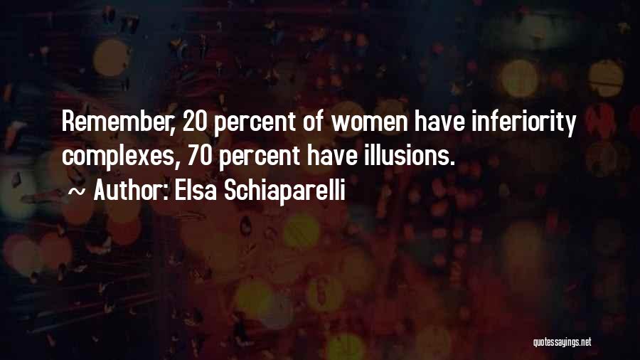 Elsa Schiaparelli Quotes: Remember, 20 Percent Of Women Have Inferiority Complexes, 70 Percent Have Illusions.