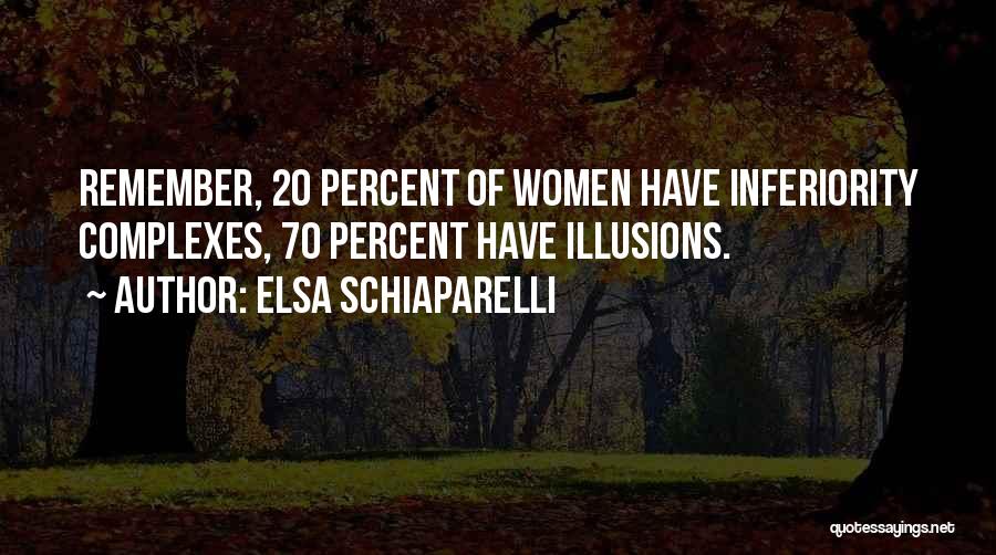 Elsa Schiaparelli Quotes: Remember, 20 Percent Of Women Have Inferiority Complexes, 70 Percent Have Illusions.