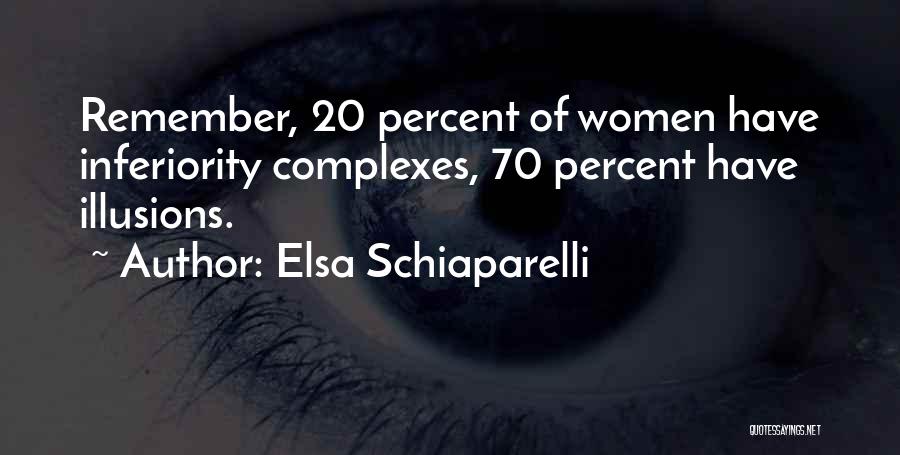 Elsa Schiaparelli Quotes: Remember, 20 Percent Of Women Have Inferiority Complexes, 70 Percent Have Illusions.