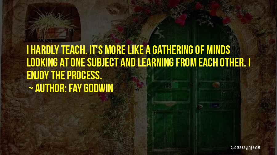 Fay Godwin Quotes: I Hardly Teach. It's More Like A Gathering Of Minds Looking At One Subject And Learning From Each Other. I