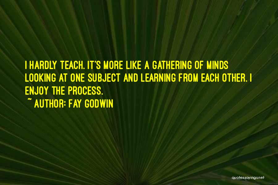 Fay Godwin Quotes: I Hardly Teach. It's More Like A Gathering Of Minds Looking At One Subject And Learning From Each Other. I