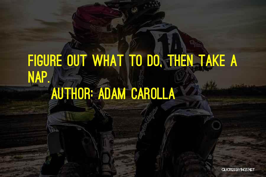 Adam Carolla Quotes: Figure Out What To Do, Then Take A Nap.
