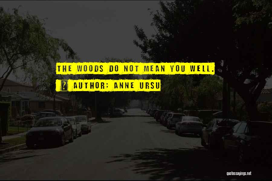 Anne Ursu Quotes: The Woods Do Not Mean You Well.