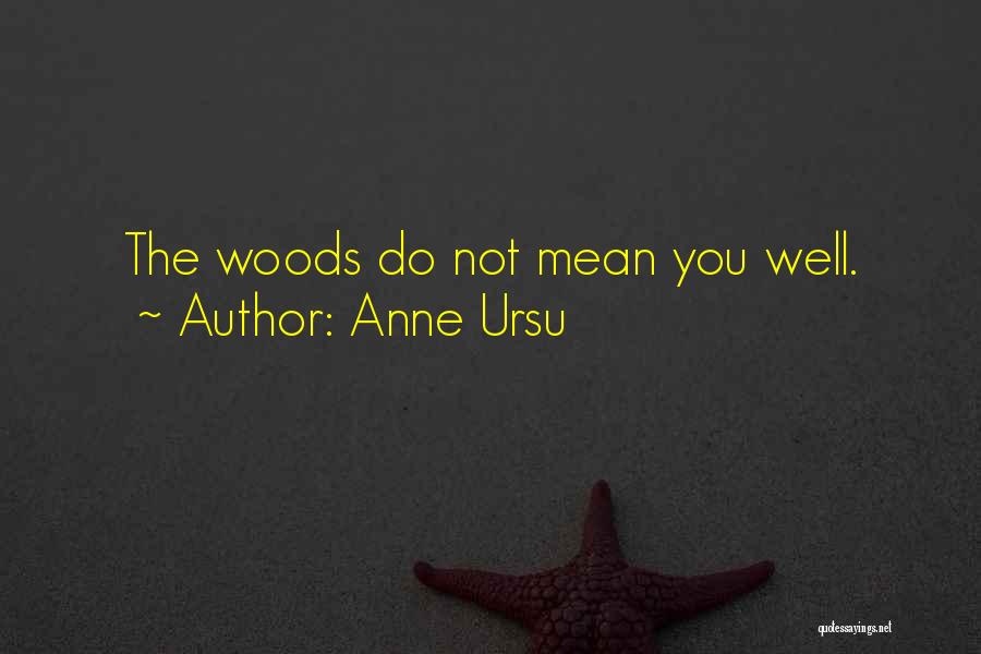 Anne Ursu Quotes: The Woods Do Not Mean You Well.