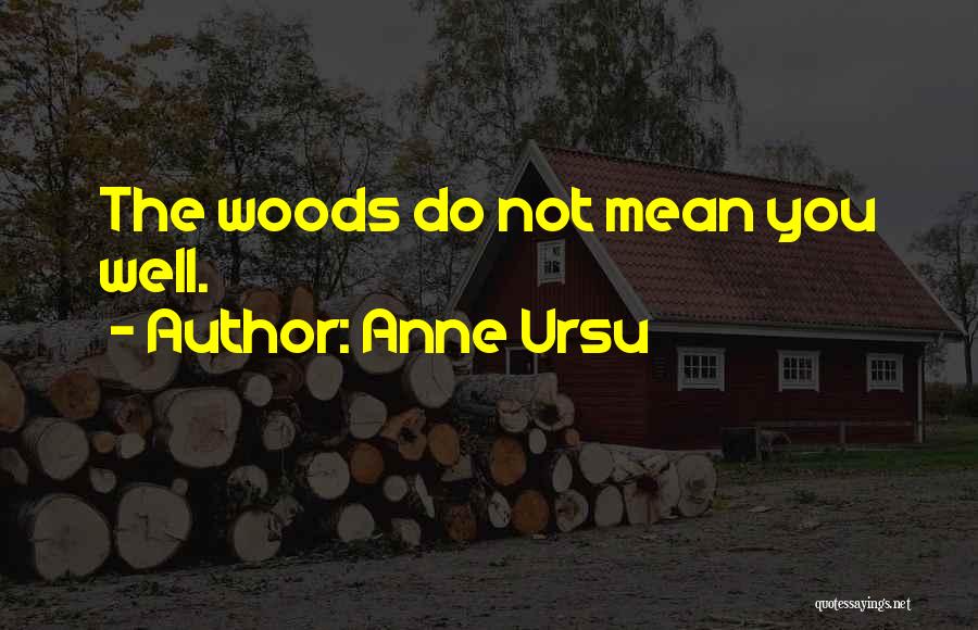 Anne Ursu Quotes: The Woods Do Not Mean You Well.