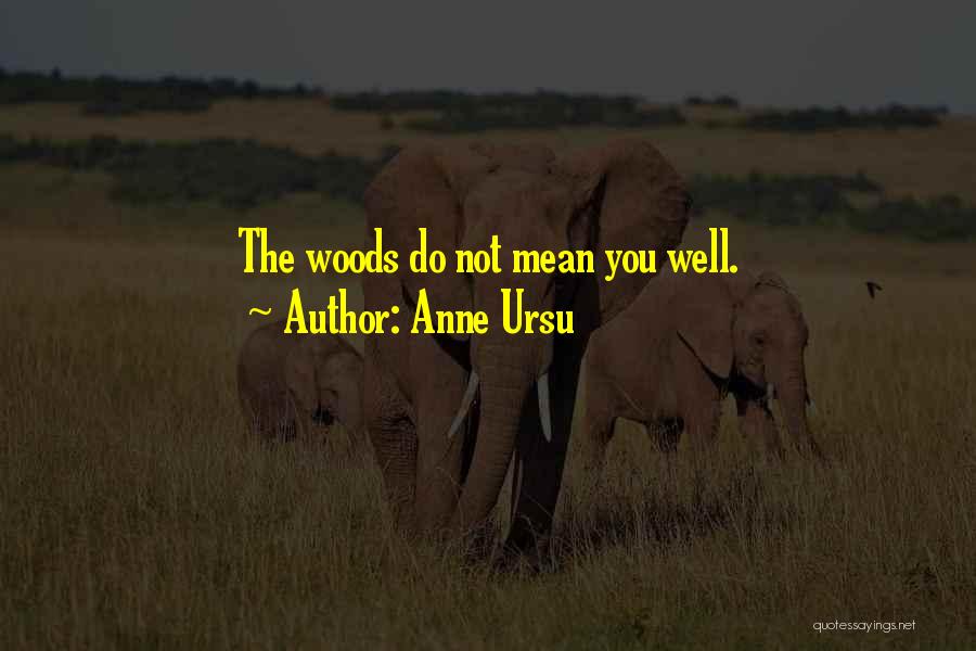 Anne Ursu Quotes: The Woods Do Not Mean You Well.