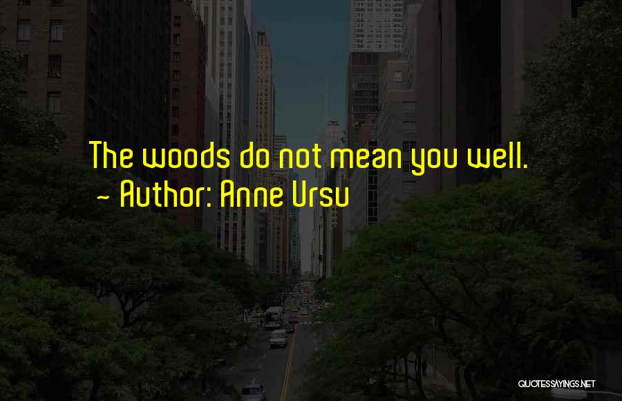Anne Ursu Quotes: The Woods Do Not Mean You Well.