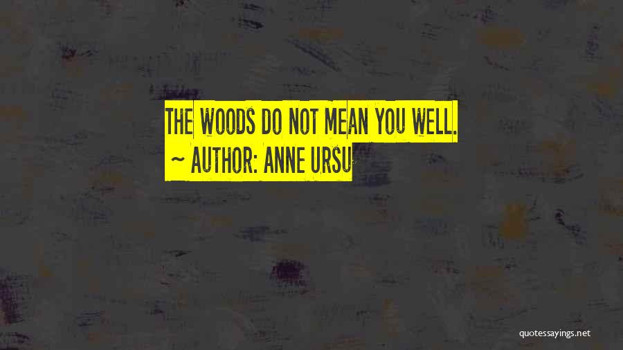 Anne Ursu Quotes: The Woods Do Not Mean You Well.