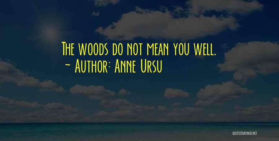 Anne Ursu Quotes: The Woods Do Not Mean You Well.