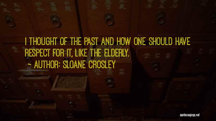 Sloane Crosley Quotes: I Thought Of The Past And How One Should Have Respect For It, Like The Elderly.