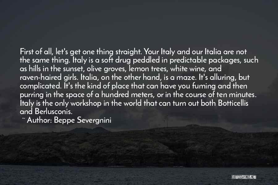 Beppe Severgnini Quotes: First Of All, Let's Get One Thing Straight. Your Italy And Our Italia Are Not The Same Thing. Italy Is