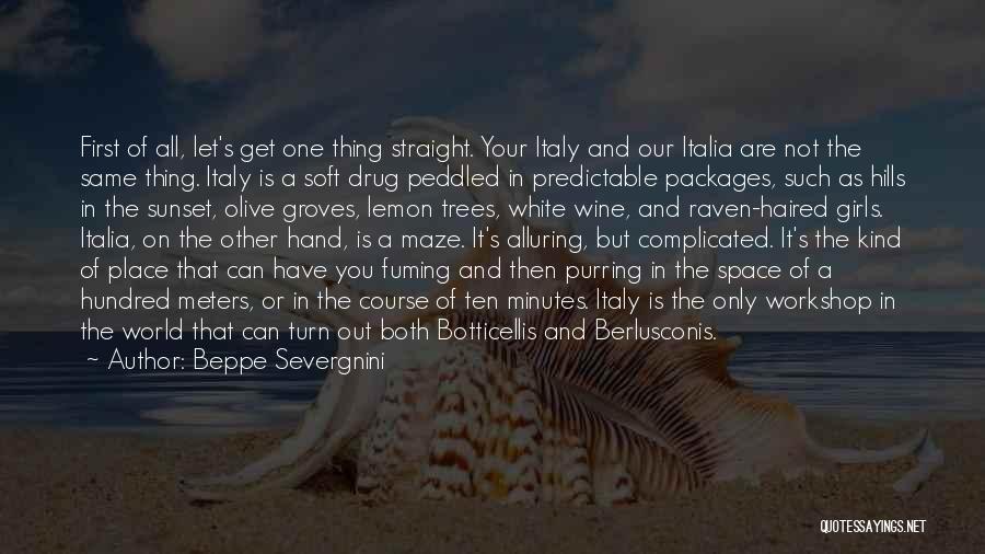 Beppe Severgnini Quotes: First Of All, Let's Get One Thing Straight. Your Italy And Our Italia Are Not The Same Thing. Italy Is