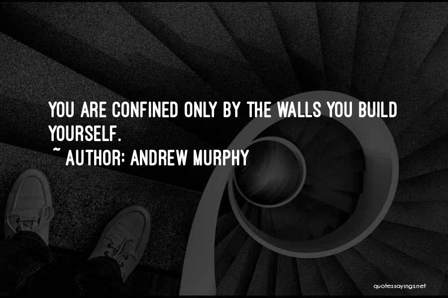 Andrew Murphy Quotes: You Are Confined Only By The Walls You Build Yourself.