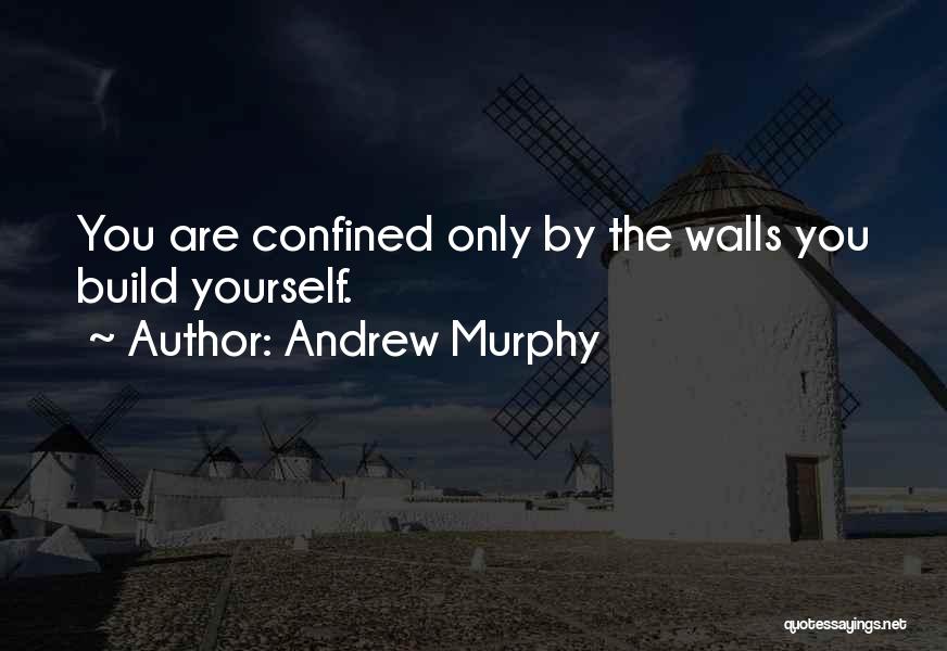 Andrew Murphy Quotes: You Are Confined Only By The Walls You Build Yourself.