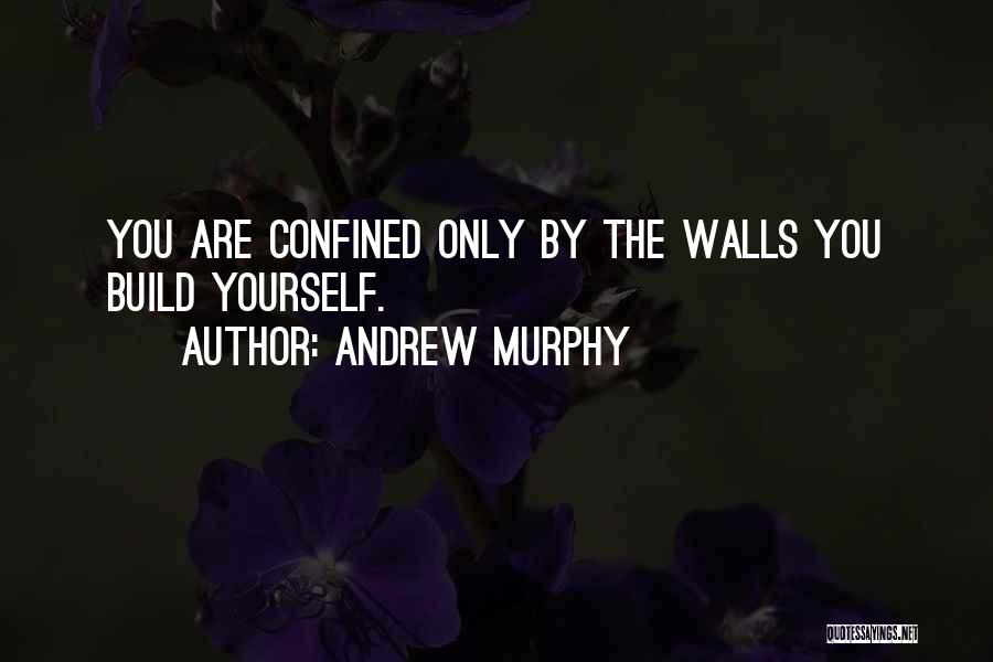 Andrew Murphy Quotes: You Are Confined Only By The Walls You Build Yourself.