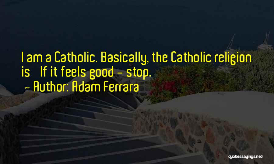 Adam Ferrara Quotes: I Am A Catholic. Basically, The Catholic Religion Is 'if It Feels Good - Stop.'