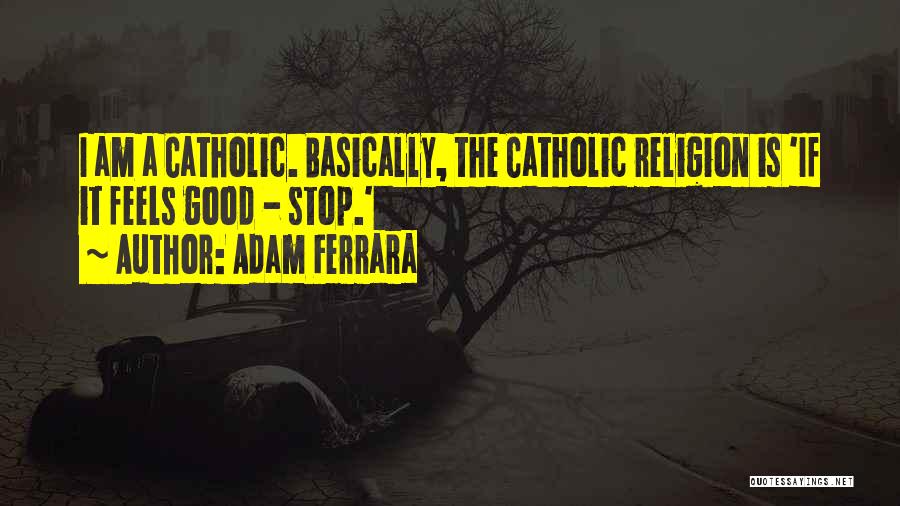 Adam Ferrara Quotes: I Am A Catholic. Basically, The Catholic Religion Is 'if It Feels Good - Stop.'