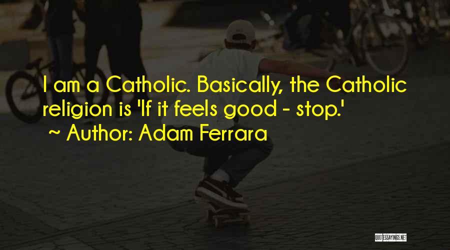 Adam Ferrara Quotes: I Am A Catholic. Basically, The Catholic Religion Is 'if It Feels Good - Stop.'