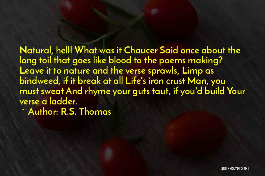 R.S. Thomas Quotes: Natural, Hell! What Was It Chaucer Said Once About The Long Toil That Goes Like Blood To The Poems Making?