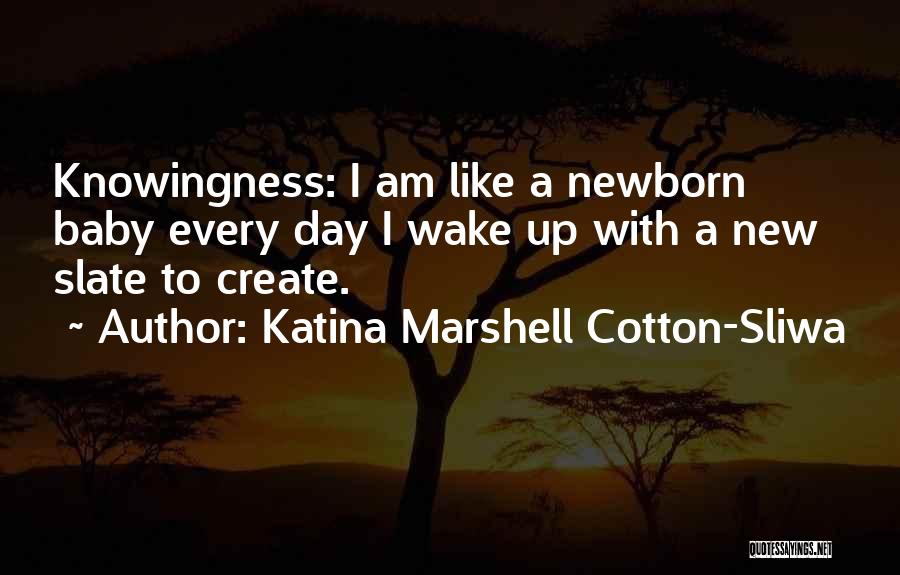 Katina Marshell Cotton-Sliwa Quotes: Knowingness: I Am Like A Newborn Baby Every Day I Wake Up With A New Slate To Create.