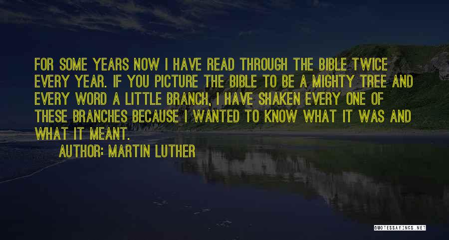 Martin Luther Quotes: For Some Years Now I Have Read Through The Bible Twice Every Year. If You Picture The Bible To Be