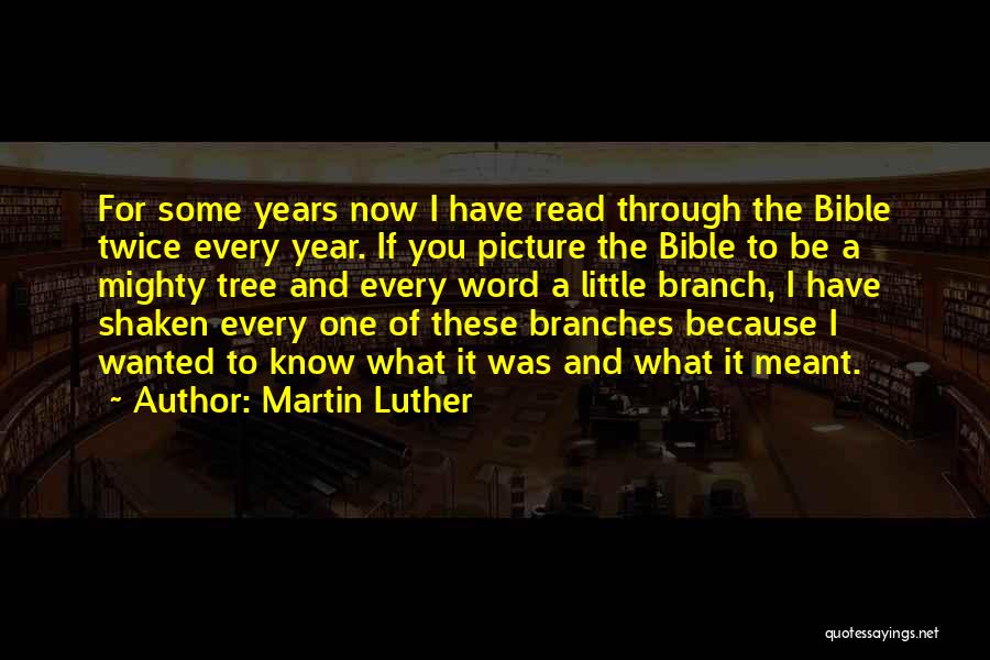 Martin Luther Quotes: For Some Years Now I Have Read Through The Bible Twice Every Year. If You Picture The Bible To Be