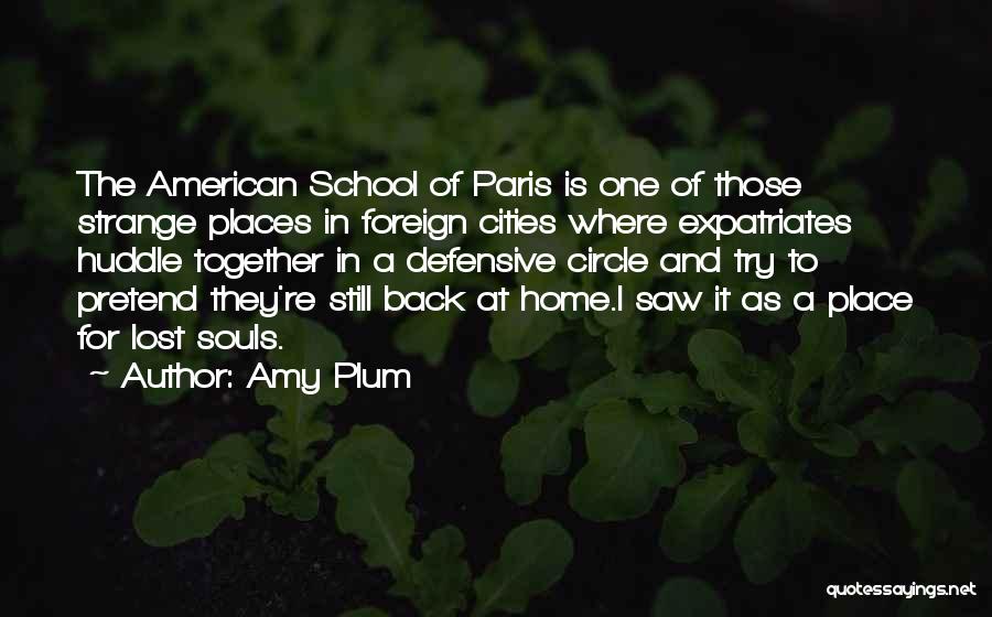 Amy Plum Quotes: The American School Of Paris Is One Of Those Strange Places In Foreign Cities Where Expatriates Huddle Together In A