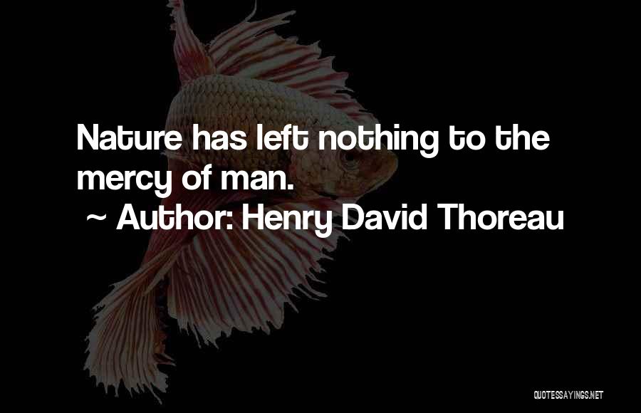 Henry David Thoreau Quotes: Nature Has Left Nothing To The Mercy Of Man.