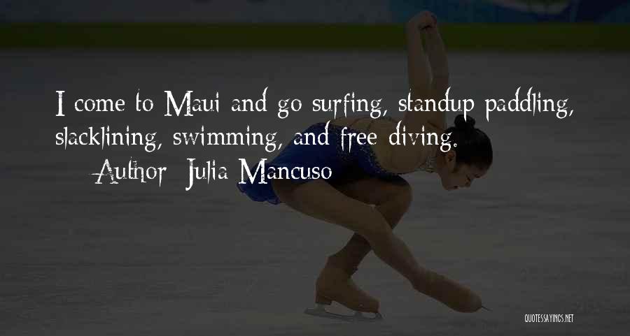 Julia Mancuso Quotes: I Come To Maui And Go Surfing, Standup Paddling, Slacklining, Swimming, And Free-diving.