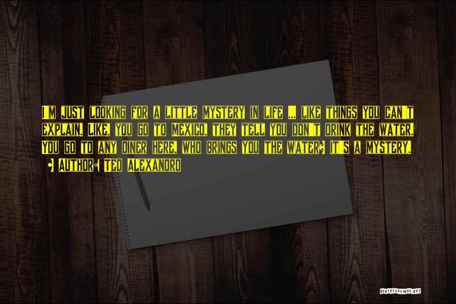 Ted Alexandro Quotes: I'm Just Looking For A Little Mystery In Life ... Like Things You Can't Explain. Like, You Go To Mexico,