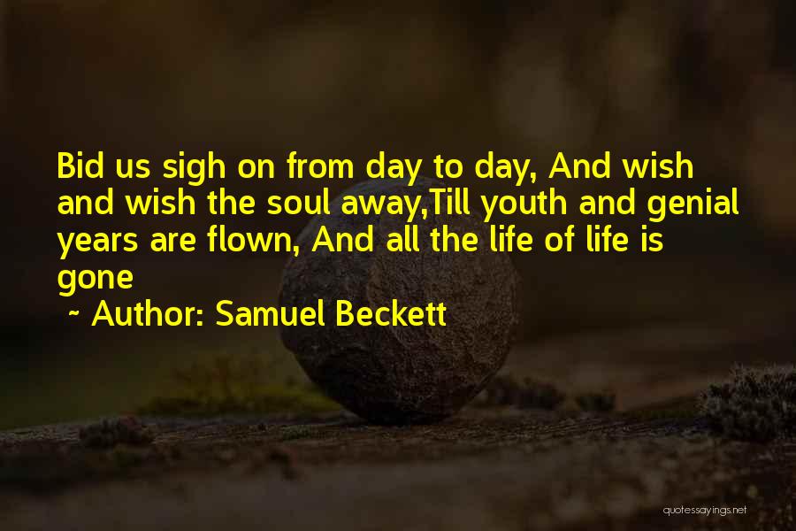 Samuel Beckett Quotes: Bid Us Sigh On From Day To Day, And Wish And Wish The Soul Away,till Youth And Genial Years Are