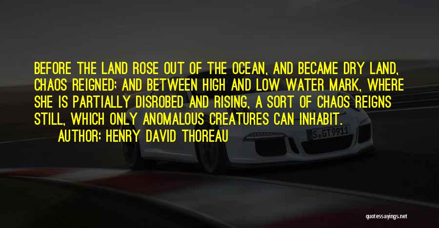 Henry David Thoreau Quotes: Before The Land Rose Out Of The Ocean, And Became Dry Land, Chaos Reigned; And Between High And Low Water