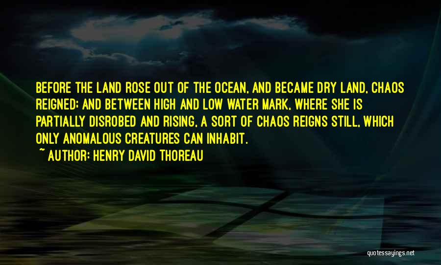 Henry David Thoreau Quotes: Before The Land Rose Out Of The Ocean, And Became Dry Land, Chaos Reigned; And Between High And Low Water