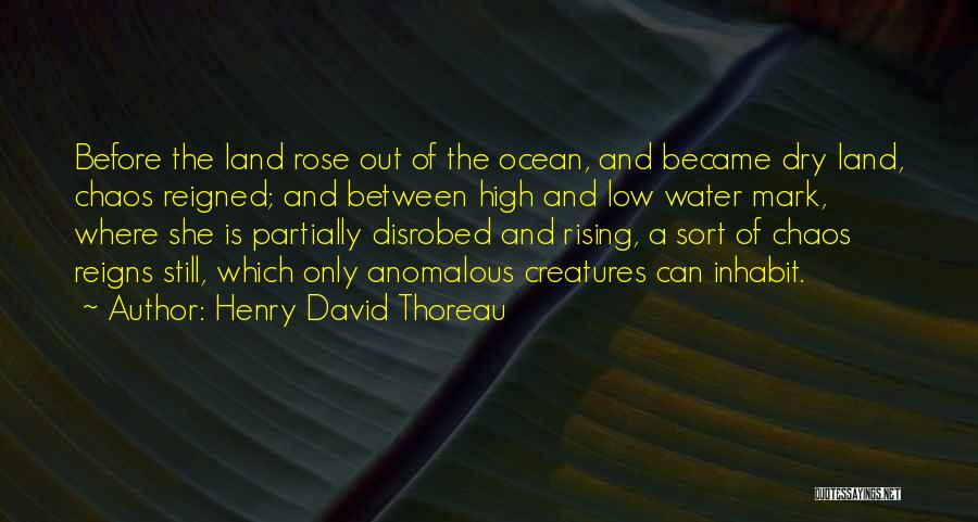 Henry David Thoreau Quotes: Before The Land Rose Out Of The Ocean, And Became Dry Land, Chaos Reigned; And Between High And Low Water