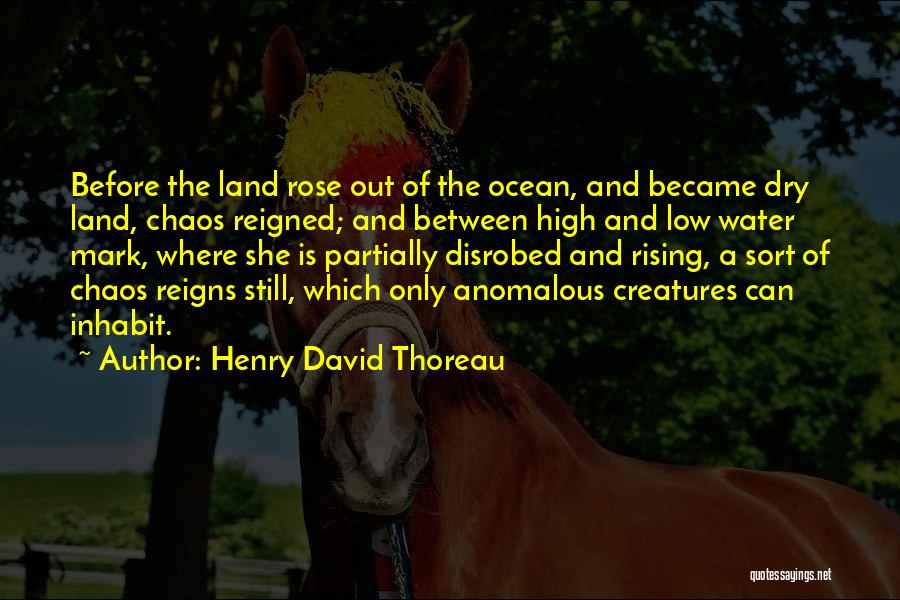 Henry David Thoreau Quotes: Before The Land Rose Out Of The Ocean, And Became Dry Land, Chaos Reigned; And Between High And Low Water
