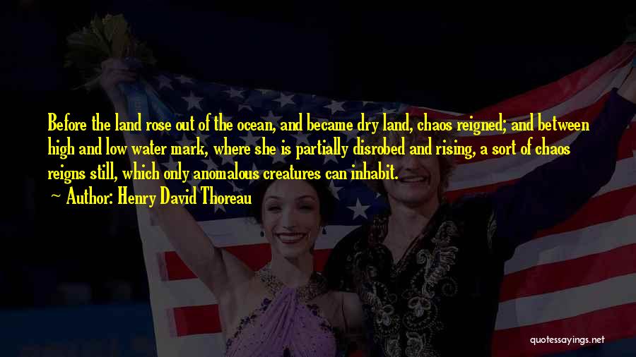 Henry David Thoreau Quotes: Before The Land Rose Out Of The Ocean, And Became Dry Land, Chaos Reigned; And Between High And Low Water