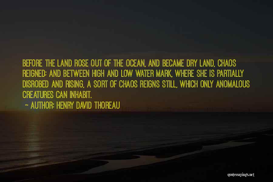 Henry David Thoreau Quotes: Before The Land Rose Out Of The Ocean, And Became Dry Land, Chaos Reigned; And Between High And Low Water