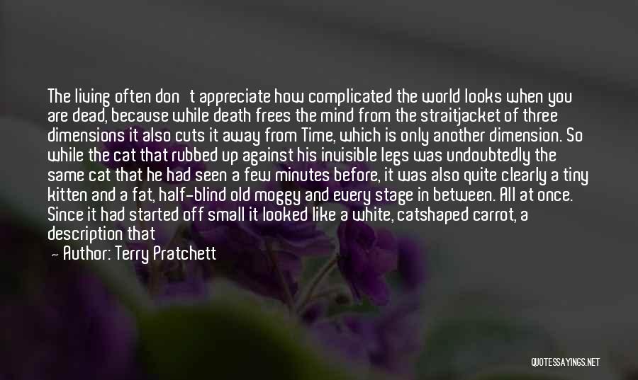 Terry Pratchett Quotes: The Living Often Don't Appreciate How Complicated The World Looks When You Are Dead, Because While Death Frees The Mind