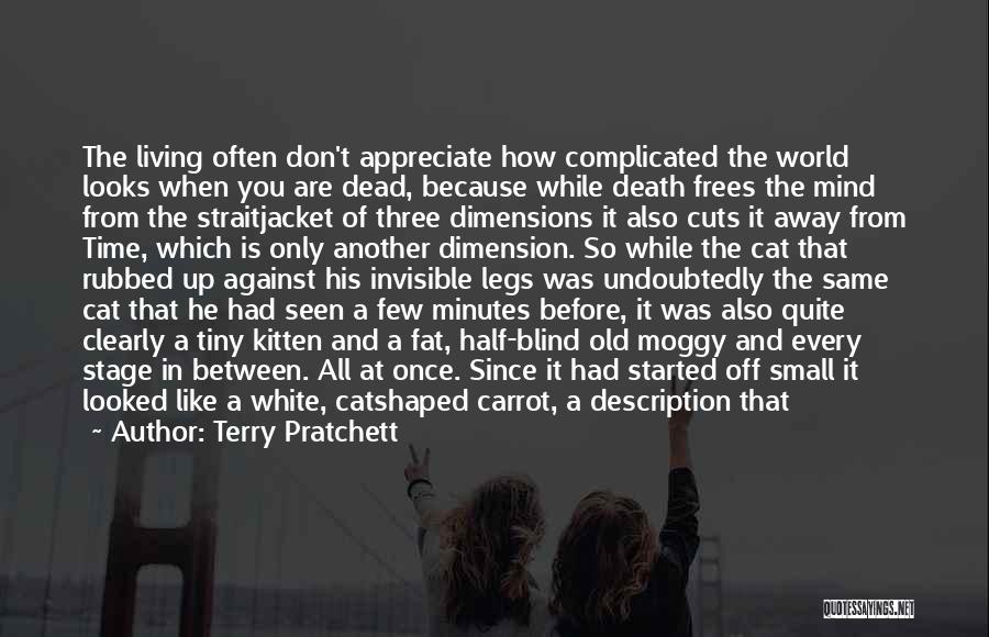 Terry Pratchett Quotes: The Living Often Don't Appreciate How Complicated The World Looks When You Are Dead, Because While Death Frees The Mind