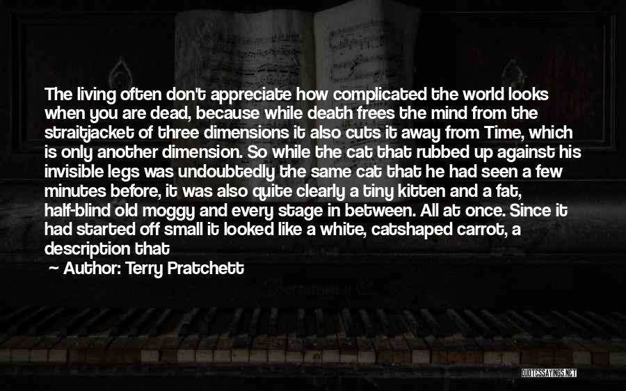 Terry Pratchett Quotes: The Living Often Don't Appreciate How Complicated The World Looks When You Are Dead, Because While Death Frees The Mind