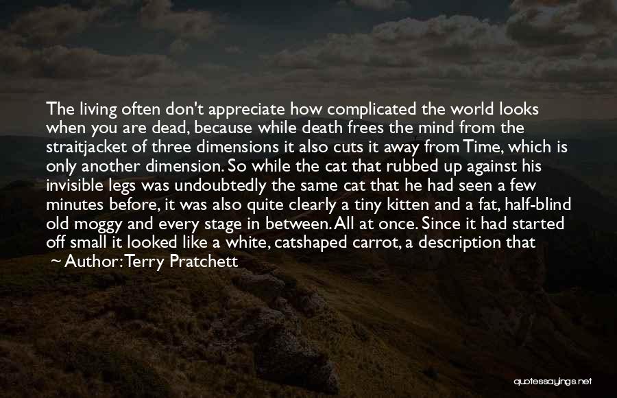 Terry Pratchett Quotes: The Living Often Don't Appreciate How Complicated The World Looks When You Are Dead, Because While Death Frees The Mind