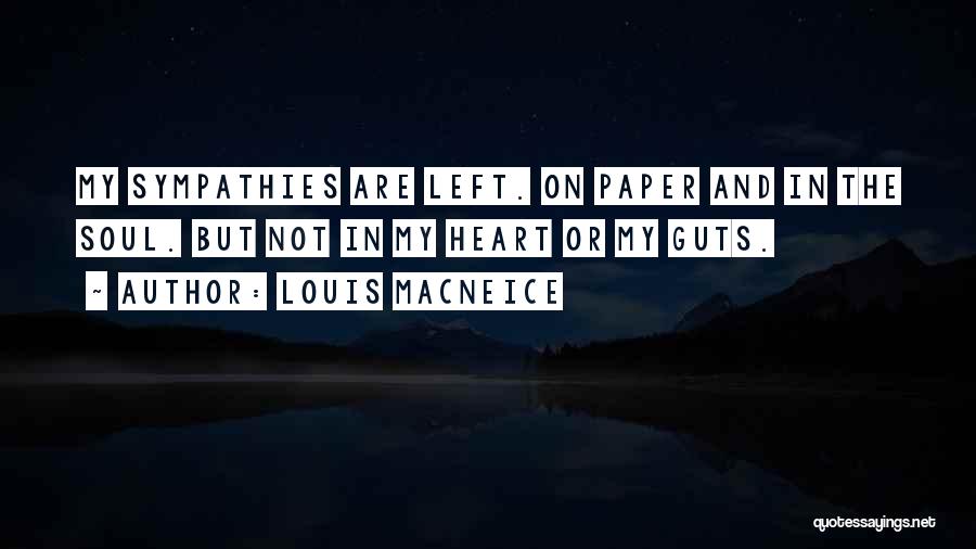 Louis MacNeice Quotes: My Sympathies Are Left. On Paper And In The Soul. But Not In My Heart Or My Guts.