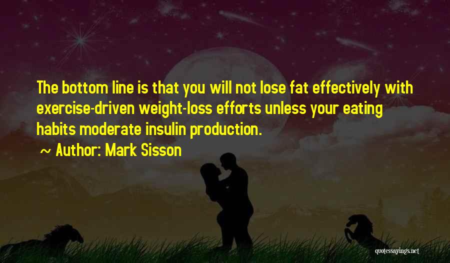 Mark Sisson Quotes: The Bottom Line Is That You Will Not Lose Fat Effectively With Exercise-driven Weight-loss Efforts Unless Your Eating Habits Moderate