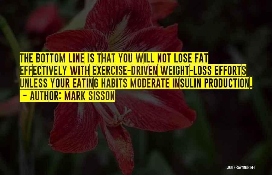 Mark Sisson Quotes: The Bottom Line Is That You Will Not Lose Fat Effectively With Exercise-driven Weight-loss Efforts Unless Your Eating Habits Moderate